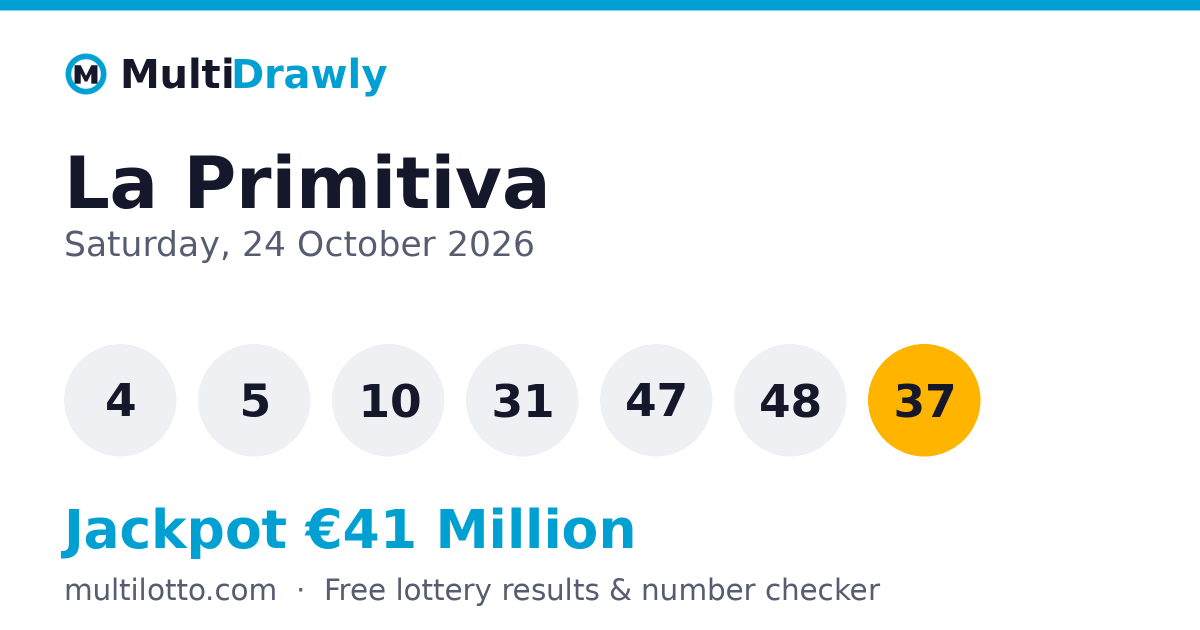 Resultados de La Primitiva — Números ganadores del 24 October 2026 ...
