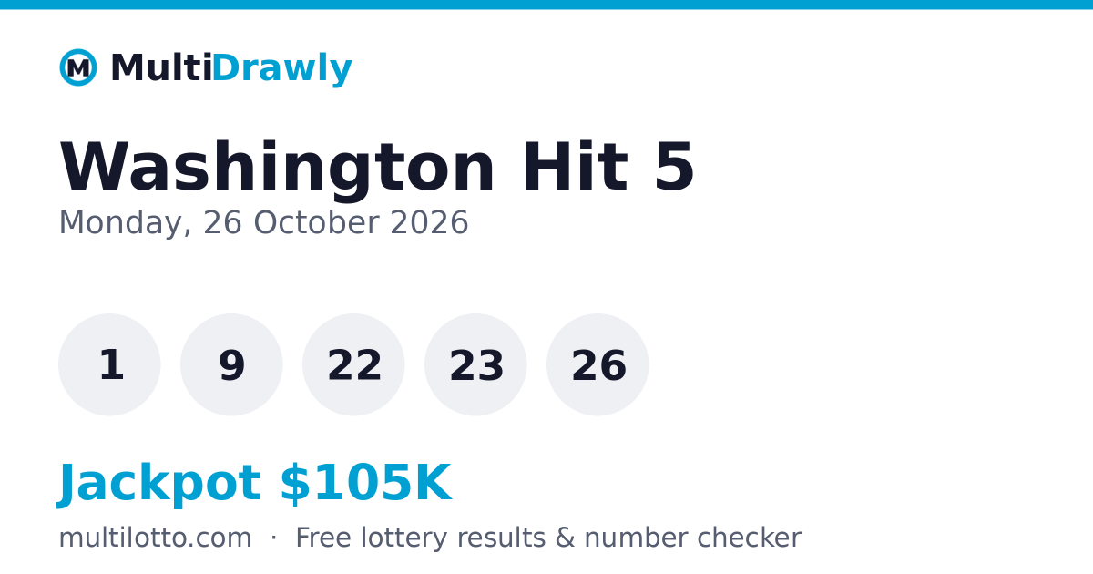 Washington Hit 5 Number Checker & Prize Tiers | MultiDrawly